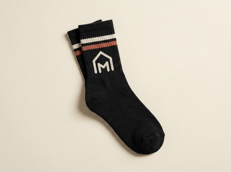 Socken mit voll eingewebtem Logo
